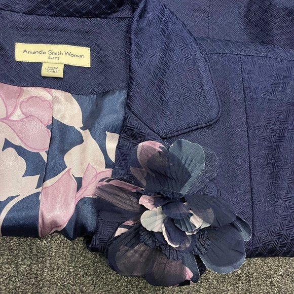 $370 Amanda Smith Silk Flower Suit 2 PCs 18W Women’s - Picture 4 of 13